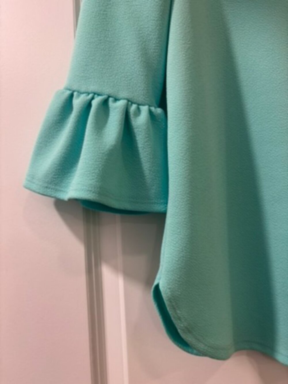 Teal Green Envelope Los Angeles Bell Sleeve Top - Picture 4 of 5